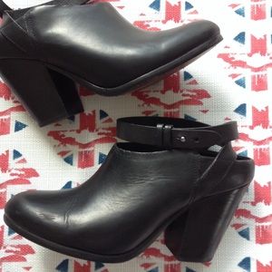 Rag & Bone Black Ankle Strap Mule Style Booties